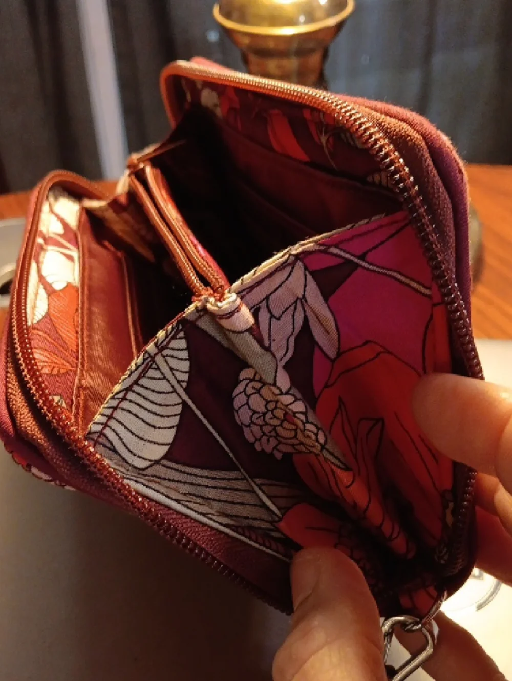 Vera Bradley Grab & Go RFID Wristlet in the retired Bohemian Blooms pattern. - Picture 4 of 14